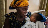 A mother and her child attending the health centre in Bumbu, DR Congo.